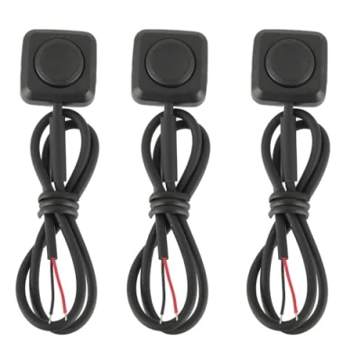 Immagine di EPLZON 3 Pezzi interruttore a pulsante Momentaneo, Pulsanti Clacson ON/Off 12V 24V mini per montaggio superficiale Controllo Industriale, Esperimenti Elettronici