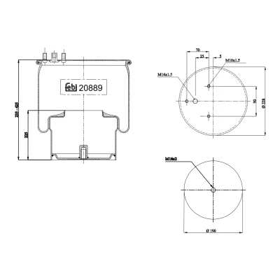 Immagine di FEBI BILSTEIN 20889 Soffietto, Sospensione pneumatica
