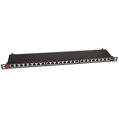 Immagine di Techly Professional 366495 Pannello Patch STP 24 Posti RJ45 19&quot; 0.5U Cat.6A Nero