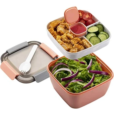 Immagine di MUJUZE Lunch box microonde, separe divisorio interno porta pranzo adulti/bambini, sostenibile a prova di perdite schiscetta pranzo, bento per gite scolastiche/ufficio/picnic