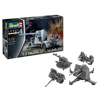 Immagine di Revell 03325 esercito 8,8 cm Flak 37 + Sd.Anh.202 Model Kit 1:72 Scale modello, scala, Colore non verniciato