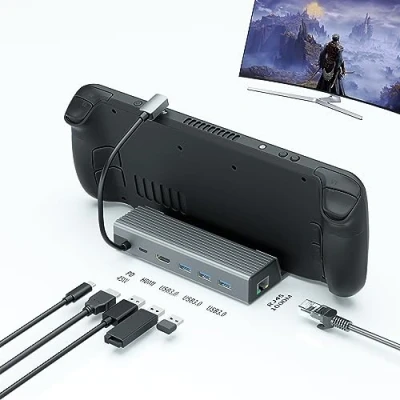 Immagine di EmpireX Steam Deck Dock Docking Station 6 in 1 con HDMI, USB C, 3.0, Gigabit Ethernet Accessori Valve Stream