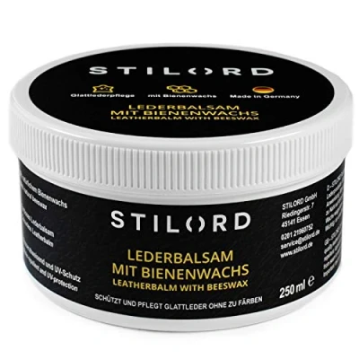 Immagine di STILORD Cera Neutra per Cuoio Liscio Balsamo Pelle Crema Specifica Prodotti in Protettivo Nutrienti Premium con d&#039;Api Naturale Incolore, dimensione:250 ml