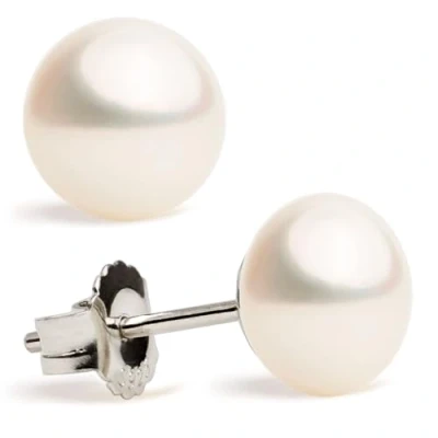 Immagine di Orecchini di Perle da Donna Coltivate d&#039;Acqua Dolce in 5 Taglie 6 6,5 mm a 10 10,5 Secret &amp; You Perla Semicircolare o Bottone Alto Grandi Dadi e Spilla Argento Sterling 925