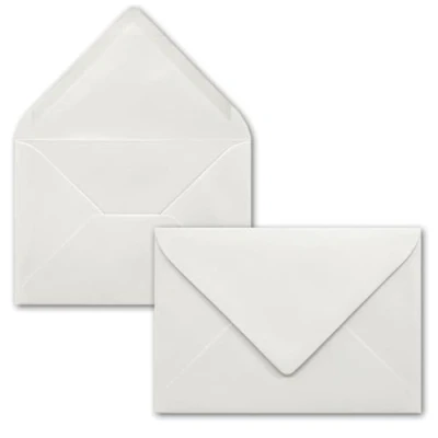 Immagine di 25x Buste B6 17,5 x 12,5 cm grigio chiaro colla umida con lembo a punta 120 g/m² per matrimoni, biglietti d&#039;auguri, inviti