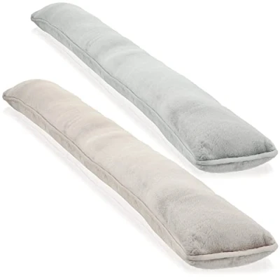 Immagine di com four® 2X paraspifferi per Porte e finestre paravento in Microfibra risparmia energia con Il fermaporta da 1 kg (02 Pezzi Tortora/Grigio)