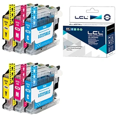 Immagine di LCL Cartucce d&#039;inchiostro Compatibile LC225 LC225XL LC225XLC LC225XLM LC225XLY (2Ciano 2Magenta 2Giallo) Sostituzione per Brother MFC J4420DW J4620DW J4625DW DCP J4120DW J5320DW J5620DW J5625DW