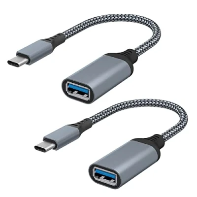 Immagine di Eono Adattatore da USB C a USB, 2 Pezzi Type C, OTG Conversione Thunderbolt 3 Femmina Compatibile con MacBook Pro/Air, iPad Pro, Galaxy, Gray