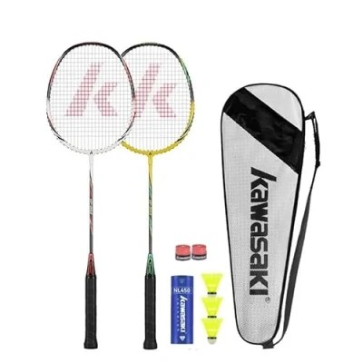 Immagine di Set di racchette da badminton per 2 giocatori, con asta in alluminio, 1 borsa il trasporto inclusa