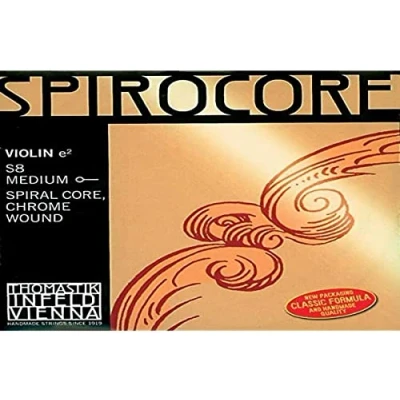 Immagine di Thomastik Corde per Violino Spirocore nucleo spirale, set 4/4 medium, Mi rivestimento acciaio