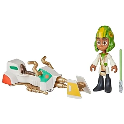 Immagine di Star Wars Hasbro, Action Figure di Kai Brightstar e Speeder Bike, in Scala da 10 cm, Giocattoli per età prescolare, Bambini Bambine dai 3 Anni su