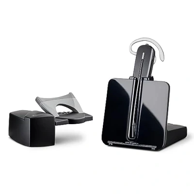 Immagine di Poly Convertible, Monouricolare Senza Filo, Connessione Bluetooth, Cancellazione del Rumore, Comandi sul Dispositivo, Imbottitura in Similpelle, Autonomia 7 Ore, Compatibile con Telefoni Fissi, Nero