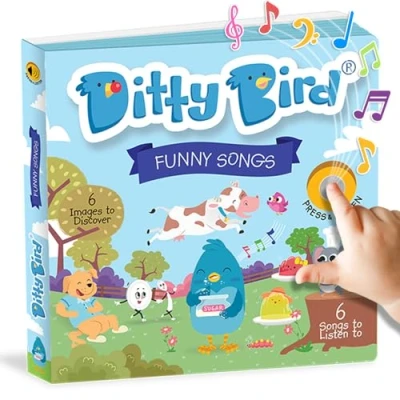 Immagine di DITTY Bird Funny Songs Canzoni educative per Bambini: Giocattolo Bambini con 6 Pulsanti sonori Imparare l’Inglese. Libro Musicale Perfetto bilingui a Partire dall’età di 1 Anno.