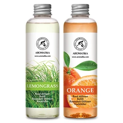 Immagine di Ricarica Diffusore Profumata per Ambiente Citronella e di Arancio 2x200ml Fragranza Intensa Duratura Aromatizzatore d&#039;Aria Interni Aromaterapia