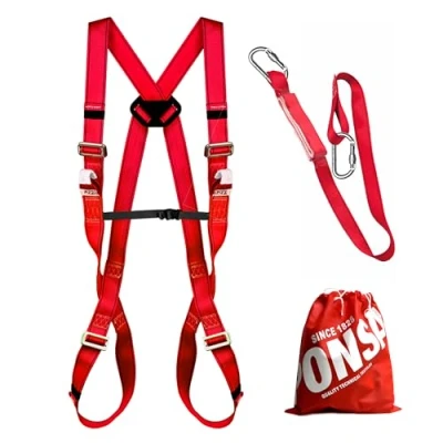 Immagine di PONSA CGPK7 KIT PROFESSIONALE anticaduta EN 363: IMBRACATURA di SICUREZZA (ancoraggio dorsale e sternale) 361 + Assorbitore energia EN355 2 moschettoni 362.