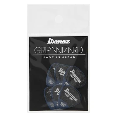 Immagine di Ibanez PPA16MSGDB Confezione da 6 plettri della serie Wizard Sand Grip, 1,0 mm, colore giallo 0.8mm Dark Blue