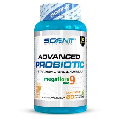 Immagine di Fermenti Lattici Probiotici Advanced Probiotic Megaflora 9 evo per intestino 2 miliardi di CFU ceppi batterici Probiotico 60 capsule vegane