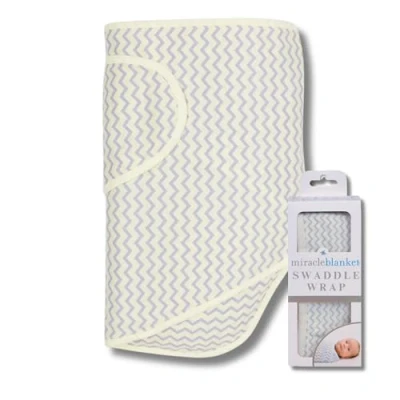 Immagine di Miracle Blanket Swaddle Wrap indossabile per neonato o ragazza 0 3 mesi, giallo e grigio Chevron