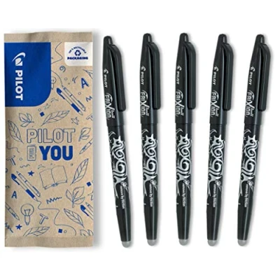 Immagine di PILOT, Frixion Ball Pacco Da 5, Penna Cancellabile Al Calore con Inchiostro Termosensibile, Roller Ricaricabile Gommino Integrato, Colore Nero, Tratto Medio