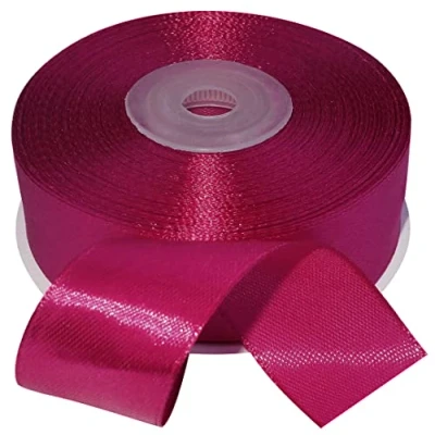 Immagine di AERZETIX C55641 Rotolo di nastro raso satinato 25mm x 25m colore rosa fucsia striscia imballaggio regalo decorazione matrimonio compleanno festa in poliestere