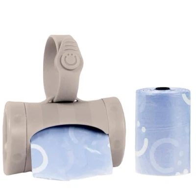 Immagine di Ubbi Dispenser retrattile per borse da viaggio bambini, accessorio borsa pannolini indispensabile neonati, utile colore tortora