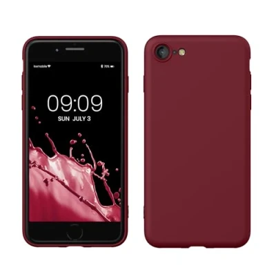 Immagine di kwmobile Custodia Compatibile con Apple iPhone SE (2022) / (2020) 8 7 Cover Back Case per Smartphone in Silicone TPU Protezione Gommata rosso rabarbaro