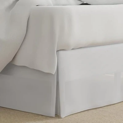 Immagine di levinsohn Microfiber Tailored Style Bed Skirt with Classic 14 inch Drop Length Stile Plissettato, Microfibra, Bianco, Completo