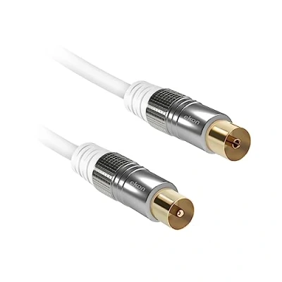 Immagine di Ekon cavo antenna TV, antenna, maschio femmina, 1.8 metri, 90 dB, adattatore incluso, per smart decoder, digitale terrestre