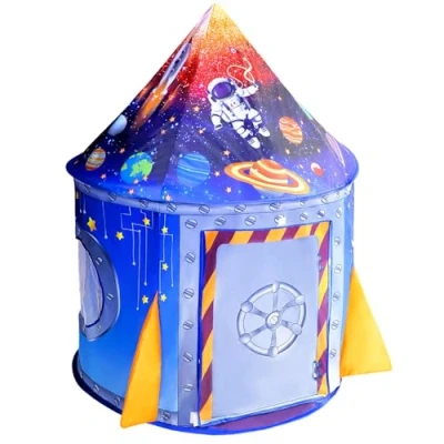 Immagine di NiceCastle Tenda per Bambini Cameretta Ragazzi da Astronauta Spaziale Razzo Pop up Portatile Pieghevole Casetta dei Giochi Interni ed Esterni Regalo Natale Compleanno