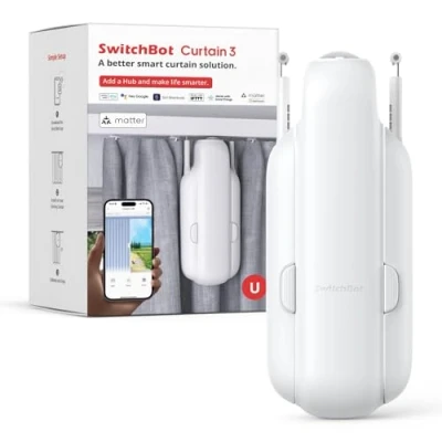 Immagine di SwitchBot Apri Tende Intelligente Telecomando Bluetooth con App/Timer, Aggiornamento delle Prestazioni, Aggiungi Hub per farlo funzionare Alexa, Google Home, HomeKit(Curtain 3, U Rail)