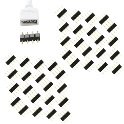 Immagine di CESFONJER 4 Pin RGB maschio a Connettori, cavo connettore LED splitter, per striscia SMD (40pcs / pack)