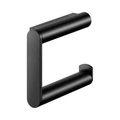 Immagine di KEUCO Portarotolo in metallo nero opaco verniciato a polvere, porta rotolo per bagno e WC degli ospiti, Plan Black Selection