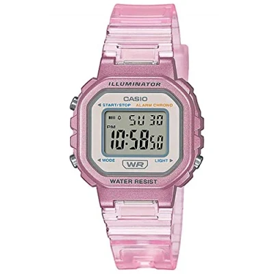 Immagine di Casio Orologio Quarzo Unisex, misura cassa 30.00mm con quadrante Clear Digitale e cinturino Rosa in Plastic/Resin Bracelet LA 20WHS 4AEF