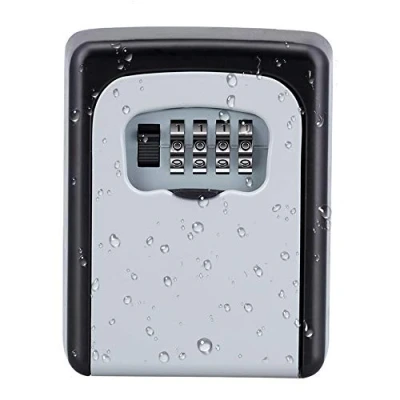 Immagine di ZHEGE Cassetta Portachiavi Montata a Parete, 4 Cifre Cassaforte per Chiavi, Chiavi con Combinazione, Lucchetto Airbnb, Case di Vacanza, Garage, Scuola (Grigio)