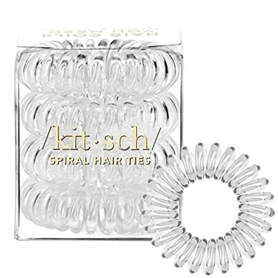 Immagine di Kitsch elastici per capelli a spirale da donna, impermeabili, adolescenti, eleganti ragazze, spessi e sottili, 4 pezzi (trasparente)