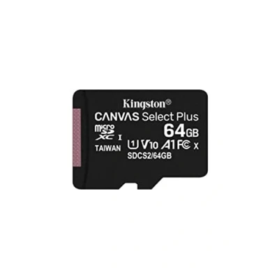Immagine di Kingston Canvas Select Plus SDCS2/64GB Scheda microSD Classe 10 con Adattatore SD Incluso, 64 GB
