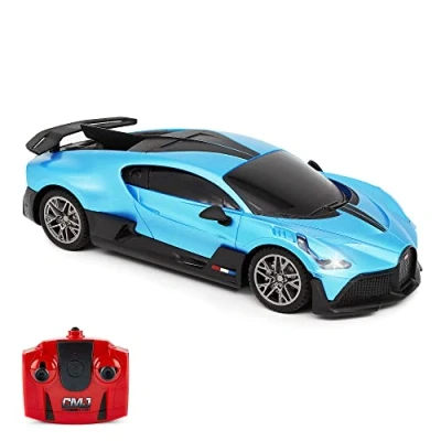 Immagine di CMJ RC Cars Bugatti Divo Blu Telecomando Radio Auto 1:24 Licenza Ufficiale Scala Luci di Lavoro 2.4Ghz
