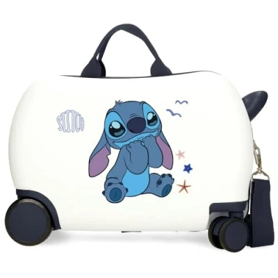 Immagine di Disney Valigia per bambini rigida Chiusura a combinazione Laterale 4 ruote Bagagli Mano è realizzato in ABS, un materiale rigido e leggero., Eccitato,