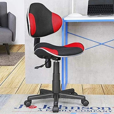 Immagine di BAKAJI Poltrona Sedia Scrivania Ufficio Presidenziale in Tessuto Traspirante e Struttura Polipropilene Rotazione 360 Gradi Direzionale Altezza Regolabile Arredamento Casa (Rosso Nero)