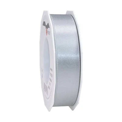 Immagine di CE Pattberg Präsent mm 25 m Nastro di Raso Doppio Argento Sterling Lati