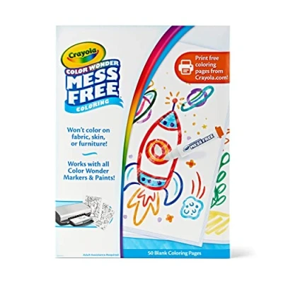 Immagine di Crayola Color Wonder Mess Free Coloring, Blank Coloring Pages, 50 Count, Printable Page Refill Set