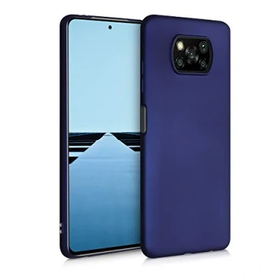 Immagine di kwmobile Custodia Compatibile con Xiaomi Poco X3 NFC/Poco Pro Cover Back Case Morbida Protezione in Silicone TPU Effetto metallizzato blu