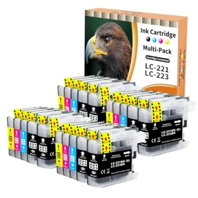Immagine di 20x Cartucce Compatibili con Brother LC 221 223 per DCP J4120 J562 MFC J4420 J4620 J4625 J480 J5320 J5620 J5625 J5720 J680 J880 DW