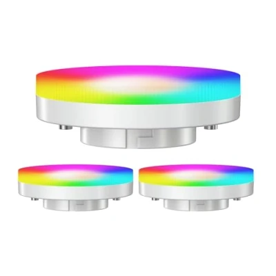 Immagine di ledscom.de 3 pezzi GX53 LED RGB, bianco caldo freddo (2900 6100 K), 6,6 W, 670lm, 107, Smart Home, WLAN, Alexa, opaco