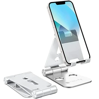 Immagine di Techly 363289 Supporto Regolabile e Pieghevole Porta Smartphone Tablet da Scrivania Silver