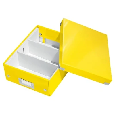 Immagine di Leitz Click &amp; Store WOW Scatola Organizer Piccola, per Archivio e Organizzazione di Cavi Cancelleria, Adatta a Casa Ufficio, Giallo, 60570016