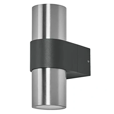 Immagine di LEDVANCE ENDURA Classic Rotary Updown GU10, applique da esterno, colore nero, attacco GU10 (max 5W cad), compatibile con lampada normale o smart, testa orientabile, protezione IP44