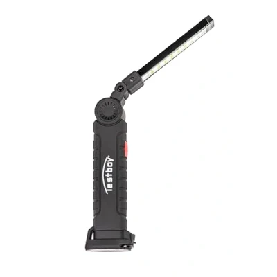 Immagine di Lampada da lavoro a LED Testboy Light 200 con batteria ricaricabile agli ioni di litio (orientabile fino 270, livelli intensità 50% o 100%, incl. magnete e gancio supporto), nero