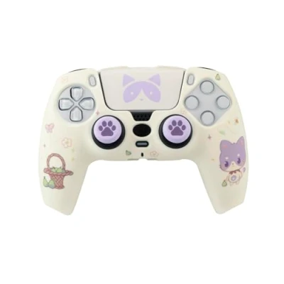 Immagine di TANOOKI Combo Pack Maneki, Skin Controller PS5, Custodia Rigida + Grips Sticker Touchpad per DualSense, Gatto Cute, Kit Accessori Playstation 5