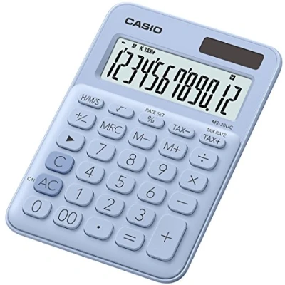 Immagine di Casio 20uc LB 12 cifre display LCD con data center comando di visualizzazione Azzurro